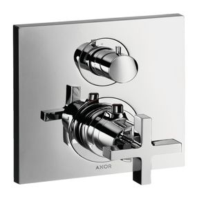Misturador-Termostato-Axor-Citterio-Para-Chuveiro-Com-Valvula-De-Fechamento-E-Desviador-Com-Acabamento-Em-Cruzeta