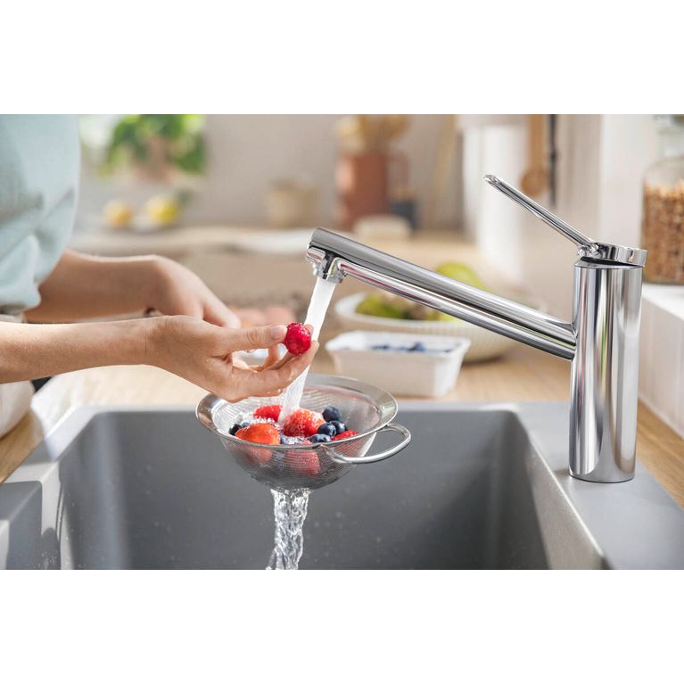 Monocomando De Cozinha Zesis M33 01 Jato Cromado Hansgrohe - metalbagno